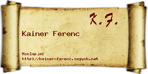 Kainer Ferenc névjegykártya