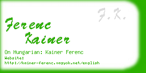 ferenc kainer business card